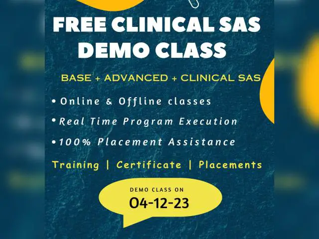 Free Clinical SAS Demo Class on 04-12-23