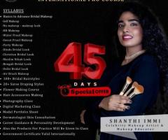 45 days Bridal Makeup, Hair Styling, Saree Draping course in Hyderabad