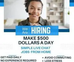 Online Chat Jobs Remote: $500 Dollars A Day Working At Home