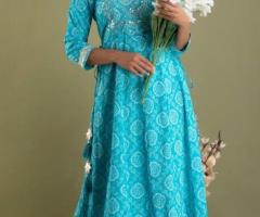 The Enchanting Allure of a Blue Bandhani Dress